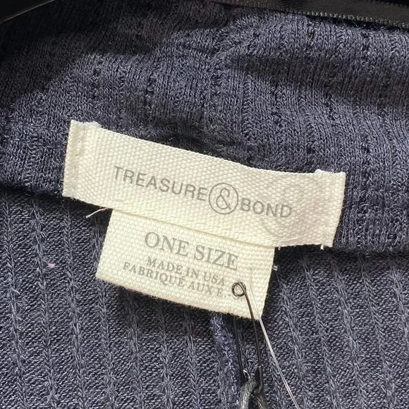 Treasure & Bond Women's Navy Knit Open-Front Kimono SZ OS - Picture 4 of 5